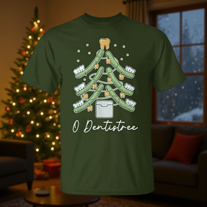 Camiseta Dental con Diseño de Árbol de Navidad O Dentistree Th Brush - Product Image 3