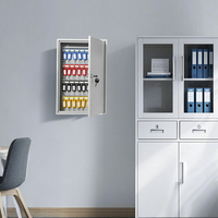 Armoire à clés murale commerciale 64 clés en acier épais, durable avec serrure à clé, idéale pour la maison et le bureau – Meilleure vente
