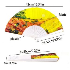 Custom Bohemian Fashion Women's Folding Fan <b>Printing</b> Sunflowers/Landscape/<b>Seascape</b>/Abstract Patterns 23cm-for Business Holiday - Product Image 3