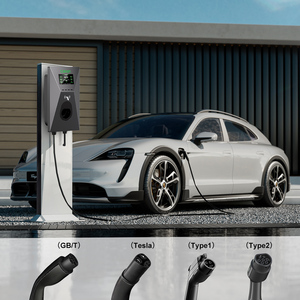 Estación de Carga para Vehículos Eléctricos OEM de 7-22kw AC, con Enchufe Tipo 1 o Tipo 2, Montada en el Suelo, para Autos Tesla - Product Image 1