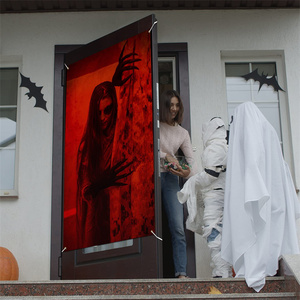 Joyeux Halloween décoration horreur <span class=keywords><strong>film</strong></span> décorations bannière toile de fond PE porte couverture pour <span class=keywords><strong>la</strong></span> fête des enfants - Product Image 5