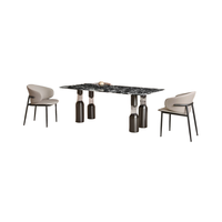 Chaise de salle à manger moderne en cuir et métal design italien pour la maison ensemble de table hôtel restaurant polyvalent pour les meubles de salle à manger en plein air