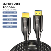 8K 48Gbps AOC Glasfaserkabel HDTV 2.1 4C 7C Hybrid Vergoldet 1m 5m 10m 20m Für Projektor Heimkino Rückwärtskompatibel