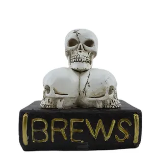 Halloween Party Trick Speelgoed Beeldje Vakantie Decoratie Hoofd Gift Groothandel Resin Skull & Gift Volkskunst Dier Kerst Makewell