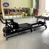 Megaree Vente en gros d'équipements de yoga commerciaux, machine de Pilates Reformer en alliage d'aluminium noir à vendre