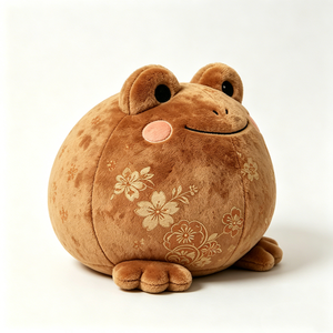 Peluche de rana marrón, peluche de rana redonda, almohada de peluche de rana gorda, juguete de peluche de rana suave para abrazar - Product Image 2
