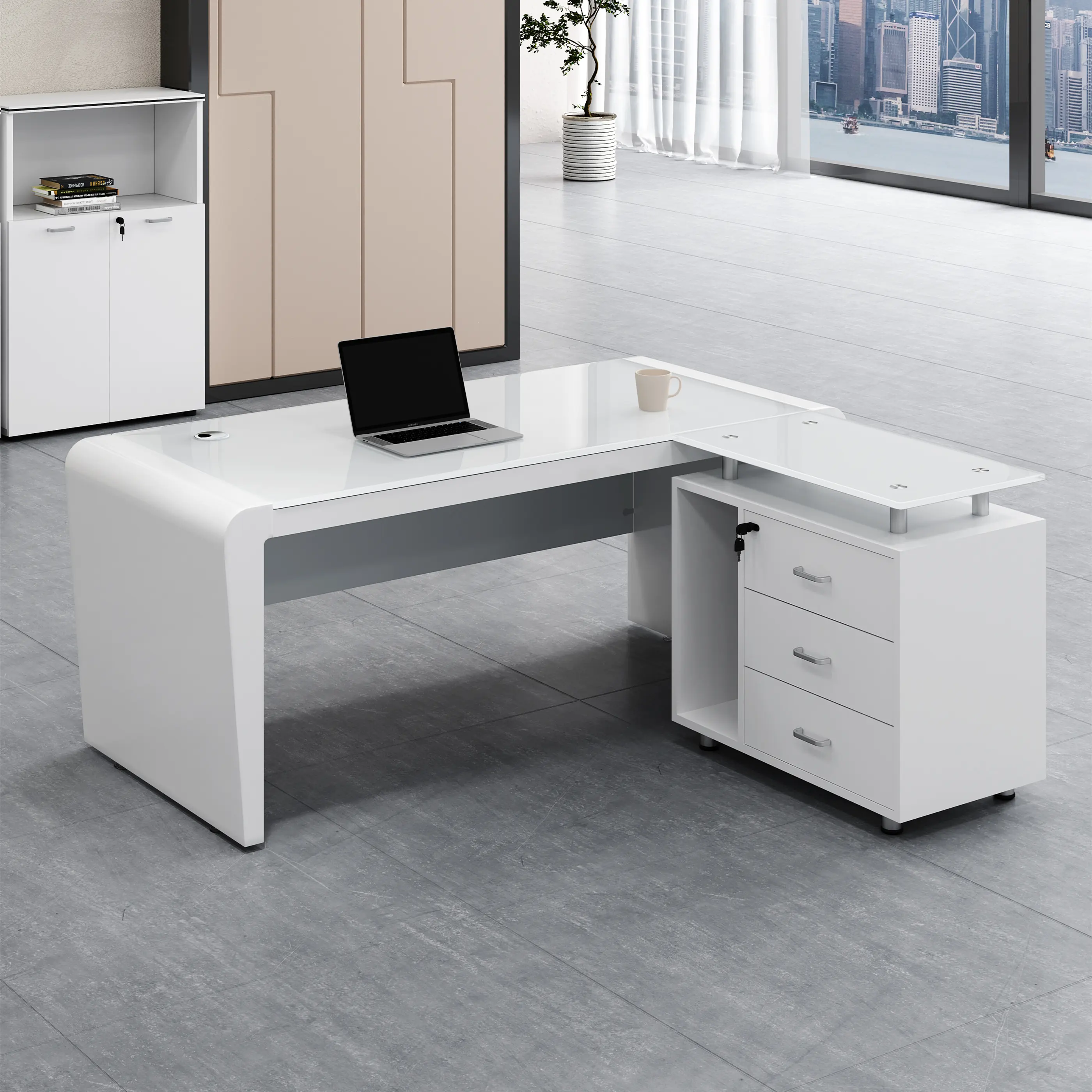 Mobilier de bureau moderne de luxe, bureau de bureau avec Table à tiroirs