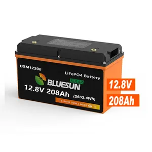 Bluesun batteria agli ioni di litio lifepo4 12V 12.8V 200Ah 208Ah ciclo di lunga durata