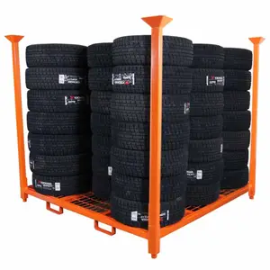 Trung Quốc Nhà Sản Xuất Tùy Chỉnh Kho Thép Lưu Trữ Lốp Xếp Chồng Post Pallet Kệ & Kệ