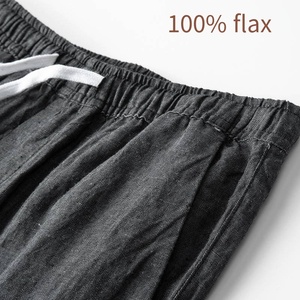 2023 Vintage cordon pantalons décontractés hommes taille élastique ample respirant jeunesse neuf Points pantalon - Product Image 4