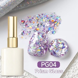 Vernis à ongles gel pailleté 15 ml effet argent scintillant, à retirer par trempage UV LED, pour mariage et manucure - Product Image 2