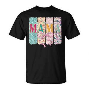 T-shirt Mama a maniche corte con girocollo e stampa digitale per donne adulte, riunioni di famiglia, feste - Product Image 3