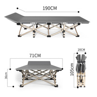Lit de camp pliable moderne et ultraléger E-RIKE pour l'extérieur, portable, résistant, capacité 180 kg, pour adultes
