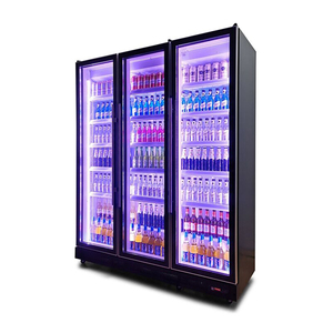 Réfrigérateur commercial vertical d'affichage de réfrigération d'alcool de lumières multiples de <span class=keywords><strong>deux</strong></span> portes en verre LED - Product Image 2