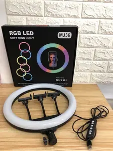 Anello di luce rotante di 360 gradi anello di bellezza da 14 pollici anello a LED con luce fotografia treppiede per MJ36 RGB stand - Product Image 3