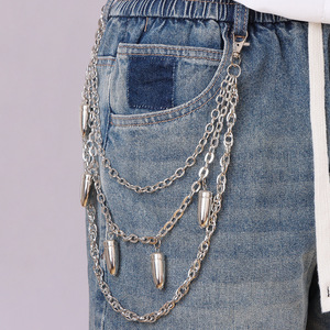 Cadena de Pantalón con Colgante de Bala Metálica Multicapa, Estilo Hip Hop, Cadena de Cintura de Aleación de Zinc, Accesorio de Moda Casual - Product Image 1