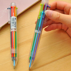 Bolígrafos creativos y lindos de dibujos animados multicolor, bolígrafos de colores personalizados con mecanismo de clic, bolígrafos de 6 colores al por mayor. - Product Image 5