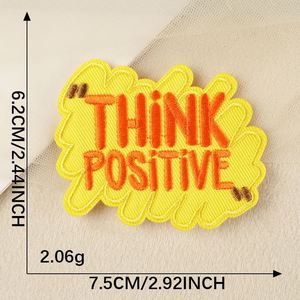 Autocollant de sac de dessin animé, slogan anglais tendance, patchs brodés créatifs en lettres pour vêtements en sergé, thermocollants et auto-adhésifs - Product Image 5