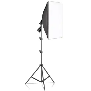 Travor — boîte à lumière 50x70, dispositif avec 45w blub, support lumineux de 2m, kit d'éclairage continu, accessoires pour studio photo