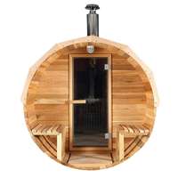 Sauna extérieur de luxe, hammam, sauna en baril de cèdre rouge, hammam traditionnel, salle de vapeur humide et sèche, sauna à domicile avec poêle à bois