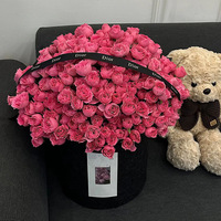 Buket Pesta Hari Valentine Hari Ibu Tanabata Mawar Sophie Awet Bunga Sabun Seperti Asli Hadiah Elegan Ember yang Dapat Dipeluk