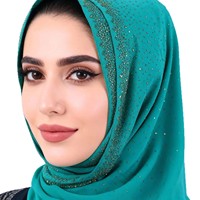 Écharpe en mousseline de soie perlée avec strass, voile de style ethnique