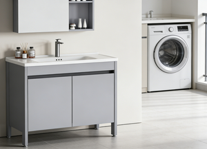 Mueble de Baño 668 con <span class=keywords><strong>Lavabo</strong></span> Integrado de Cerámica y Aluminio Honeycomb, Juego Completo - Product Image 6