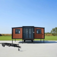 Maison conteneur extensible de 20 pieds, maison modulaire préfabriquée pliable avec 2 chambres, mini-maison portable pour habitation