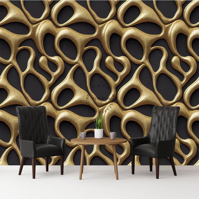 Golden Pattern Wallpapers hd Backgrounds Bedroom Decoration Home Abstract Wall Mural