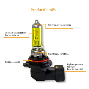 Nhà máy đèn ô tô <span class=keywords><strong>Led</strong></span> Đèn Pha tự động hệ thống chiếu sáng ánh sáng 9006 12V 55 <span class=keywords><strong>W</strong></span>át ánh sáng vàng cứng Glass <span class=keywords><strong>Halogen</strong></span> bóng đèn cho xe - Product Image 2