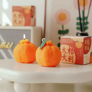 Velas Aromáticas de Cera de Soya con Aroma a Naranja, Modernas, Hechas a Mano, con Forma de Fruta Artificial, Regalos de Navidad de Color Naranja, Venta al Por Mayor - Product Image 4