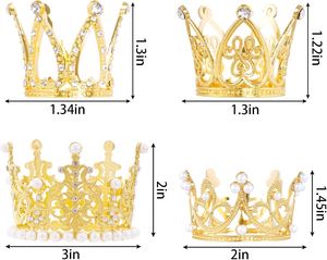 Baking Cake Decoration Pieces Decoration Manufacturers Wholesale Small Crown Heart Tiara Diamond-inlaid Alloy Gold and Silver - Product Image 6