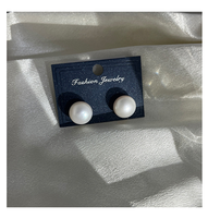 Boucles d'oreilles clous en perles d'eau douce naturelles, perles de pain de grande taille sans noyau 12,5-13 mm, aiguille en argent sterling S925 pleine alliage, style rétro