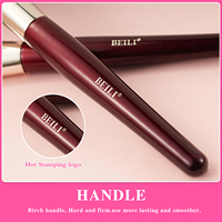 Set de 2 pinceaux cosmétiques pour le contour du visage, poudre et blushing, poils synthétiques de haute qualité, tube d'or, pinceau de mise en évidence de marque privée