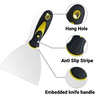 Ensemble de 4 spatules à mastic en acier inoxydable, couteaux à cloison sèche multi-tailles avec poignée souple pour la réparation des murs et l'élimination des autocollants