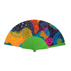Abanico Ecológico Hecho a Mano de Plástico Verde de 23 cm para Graduación, Halloween, Pascua - Hermoso Regalo Empresarial - Product Image 4