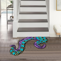 Tapis pieuvre tentacules kraken de forme drôle paillasson fabriqué à la machine pour entrée intérieure extérieure personnalisé pour un usage domestique