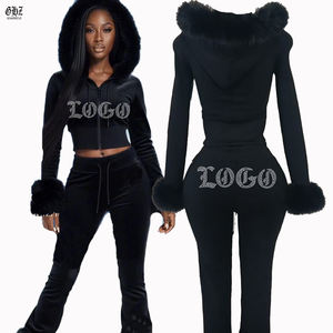 เสื้อแจ็คเก็ตขนเฟอร์ผู้หญิงปี 2026 สไตล์สตรีทแวร์ Y2k เสื้อฮู้ดครอปแขนยาวขนเฟอร์ และชุดวอร์มขายาว - Product Image 2