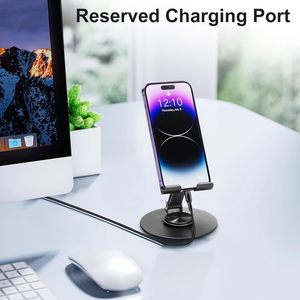 360 Degrees Rotating Portable <b>Phone</b> Holder Adjustable Foldable Cell <b>Phone</b> <b>Stand</b> Steel <b>Phone</b> Accessory <b>for</b> Desk - Product Image 2