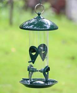 Plastic Tube Metal Roof <strong>Bird</strong> Feeder for Sead <strong>Wild</strong> <strong>Bird</strong> Feeder for Sale Wholesale OEM 4 Perch Pet Bowls &amp; Feeders Food Storage - Product Image 2