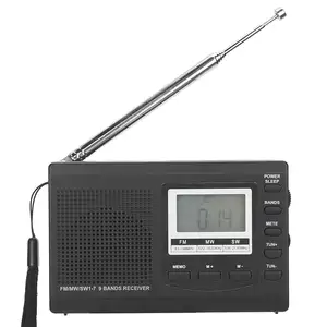 デジタル時計付きポータブルラジオミニステレオFM/MW/SWレシーバー