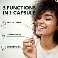 Capsules de biotine végétales sans soja, sans OGM, faciles à avaler, pour les cheveux, la peau et les ongles