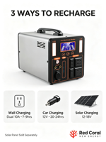 Stasiun Daya Portabel OEM 1500W 1700Wh Generator Tenaga Surya Gelombang Sinus Murni untuk Berkemah, Luar Ruangan, Rumah, Cadangan Darurat