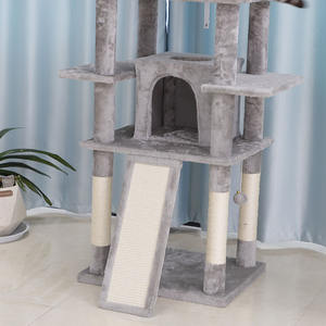 Grande torre da arrampicata in legno antigraffio moda fai da te Deluxe <span class=keywords><strong>Cat</strong></span> <span class=keywords><strong>Tree</strong></span> Tower Condo Play Pet Scratch Post Kitten Furniture - Product Image 5