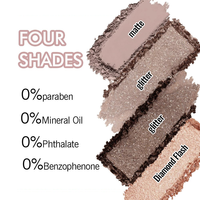 Échantillon Gratuit, Vente en Gros, Palette de Fards à Paupières Multifonctionnelle de Haute Qualité, Imperméable, Quatre Couleurs, pour Marque Privée