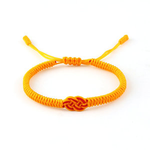Bracelet en corde tibétaine tissé à la main, réglable, nœud porte-bonheur, corde noire et rouge, pour hommes et femmes - Product Image 4