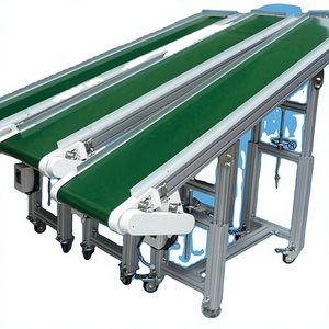Sistema di Trasporto a Nastro Mini di Alta Qualità, Linea Automatica con Nastro in PVC Verde a Velocità Regolabile in Acciaio Inox - Product Image 1