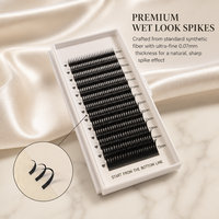 Cils effet mouillé professionnels pour greffe en rangs serrés, ultra-doux, sans épaississement à la racine, spécial salon, haute qualité