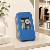 Boîte en métal avec fenêtre transparente, étui de présentation, couleur personnalisée, bordure argentée, pour clé USB, bijoux, porte-clés, badges, rangement