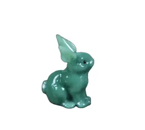 Conejo labradorita de cuarzo rosa tallado a mano, conejo de cristal de fluorita verde Natural, venta al por mayor